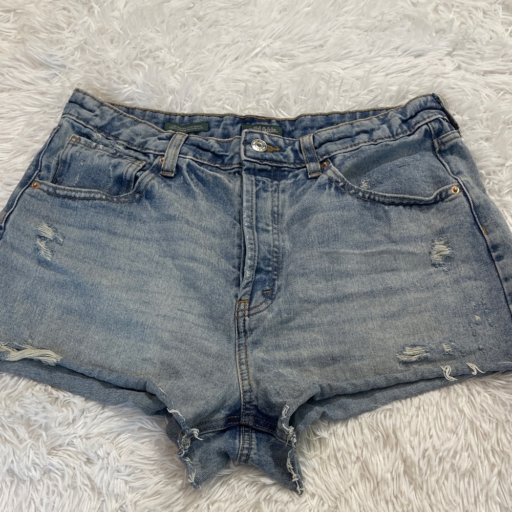 Wild Fable Light Blue Jean Shorts WOMENS SIZE 10. Super high rise cut off shorts